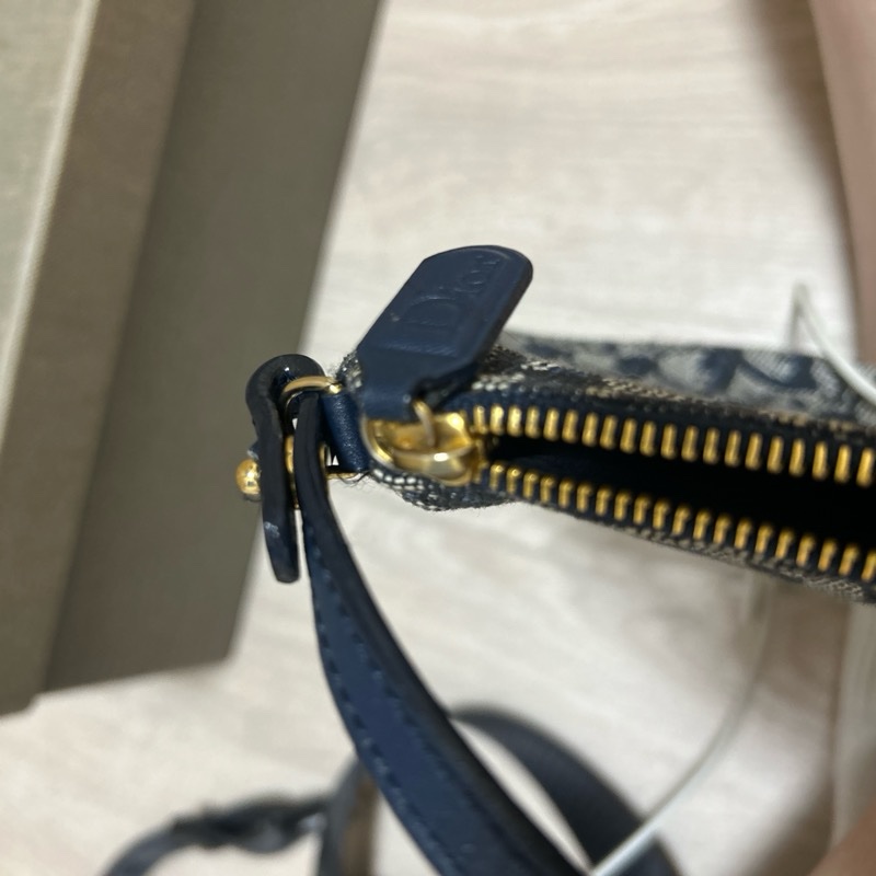 Dior vintage 馬鞍包 保卡 藍-15