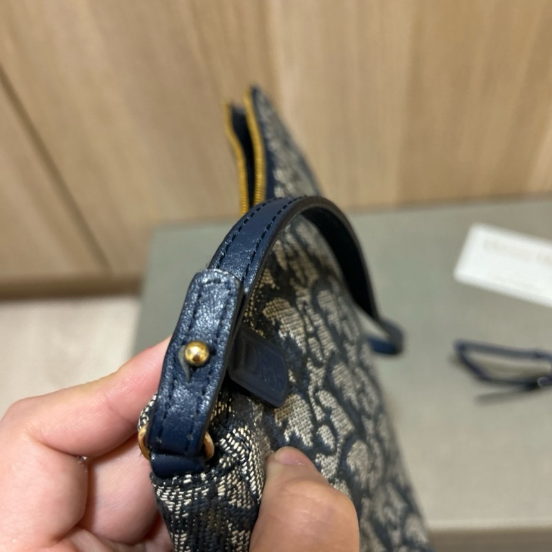 Dior vintage 馬鞍包 保卡 藍-16