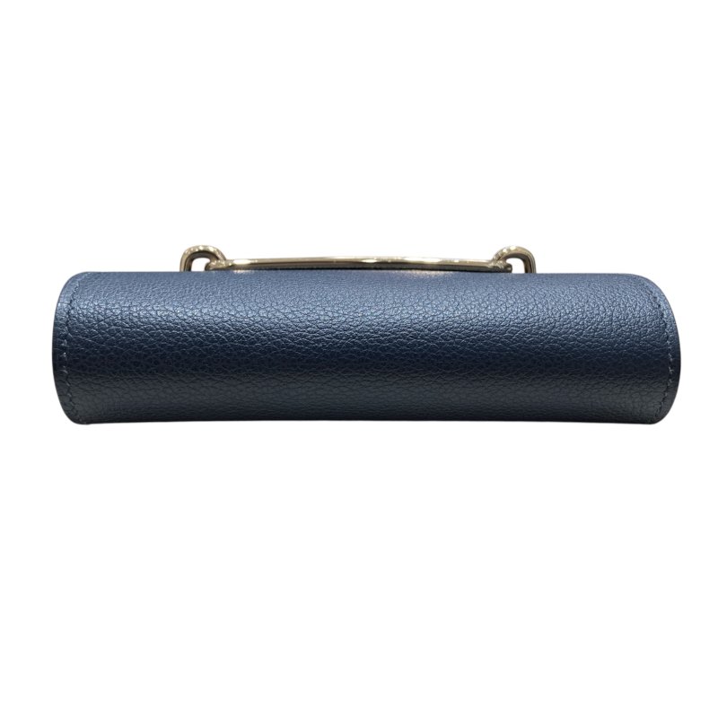 HERMÈS 愛馬仕 U刻 ROULIS SLIM 豬鼻子短夾 牛皮 深藍色 銀釦-5