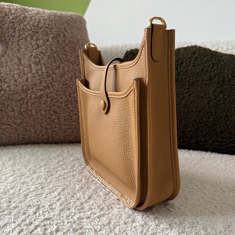 愛馬仕 Hermes Evelyne 23 餅乾色 金釦-3