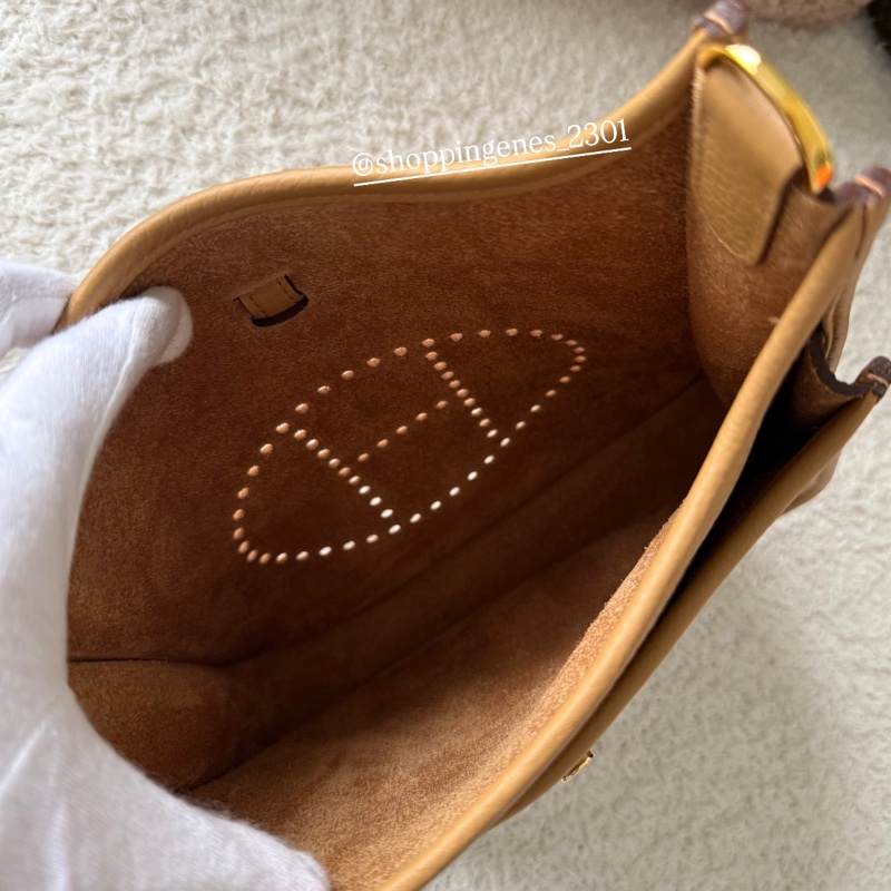 愛馬仕 Hermes Evelyne 23 餅乾色 金釦-6