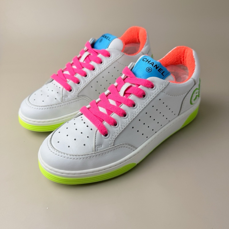 CHANEL/香奈兒 白綠字母系帶休閒鞋 38碼 無附件-0