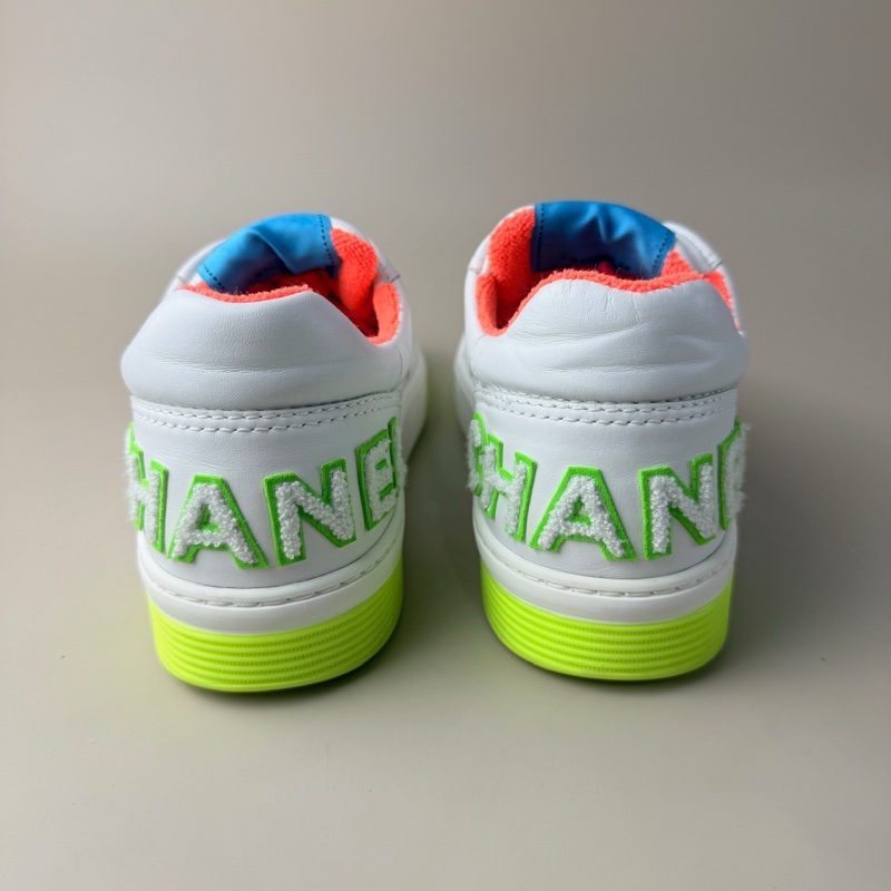 CHANEL/香奈兒 白綠字母系帶休閒鞋 38碼 無附件-4