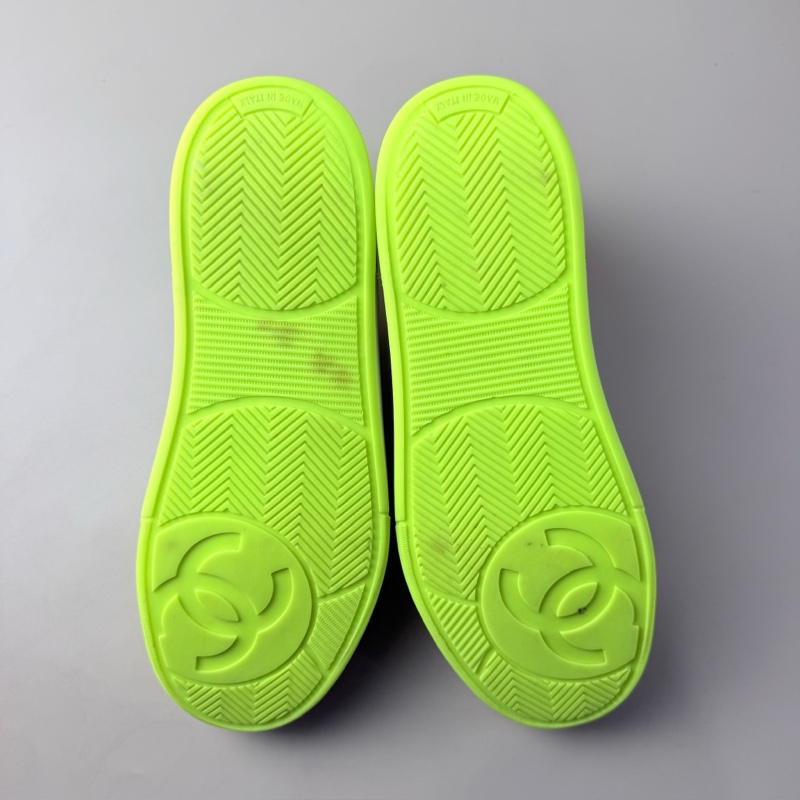 CHANEL/香奈兒 白綠字母系帶休閒鞋 38碼 無附件-7