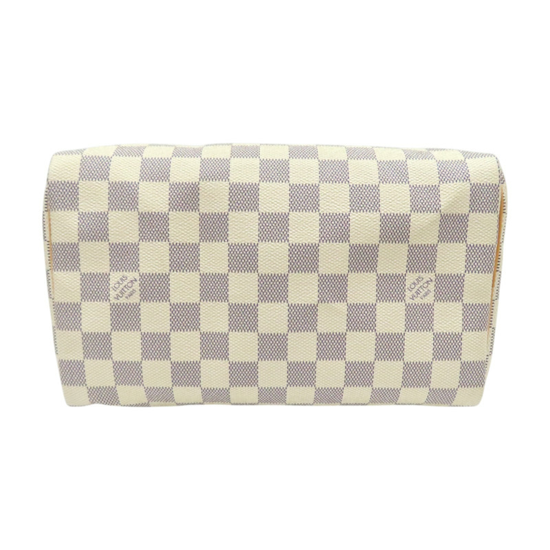 白色 PVC塗層帆布 棋盤格 Speedy 25 手提包 無鑰匙【LOUIS VUITTON LV 路易威登】 N41371-3