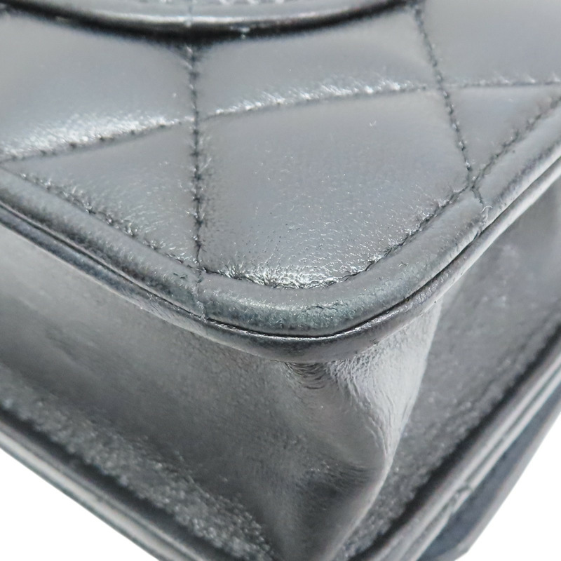 黑色 羊皮 WOC 愛心調節扣 肩背包【CHANEL 香奈兒】 AP3201-12