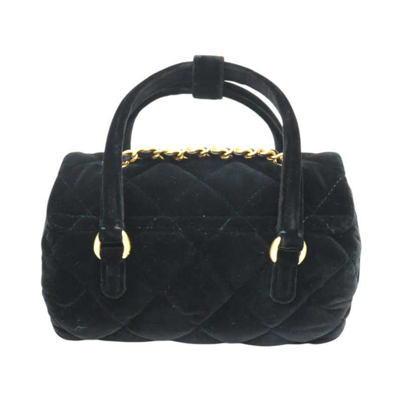 黑色 絲絨布 mini velour 肩背包 VIP禮【CHANEL 香奈兒】-1