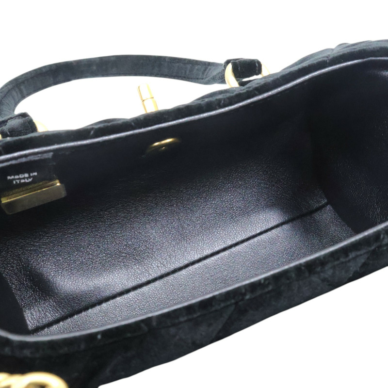 黑色 絲絨布 mini velour 肩背包 VIP禮【CHANEL 香奈兒】-5