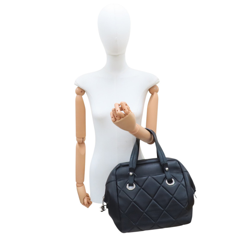 黑色 羊皮 Paris-Biarritz Bowler 手提包【CHANEL 香奈兒】-8