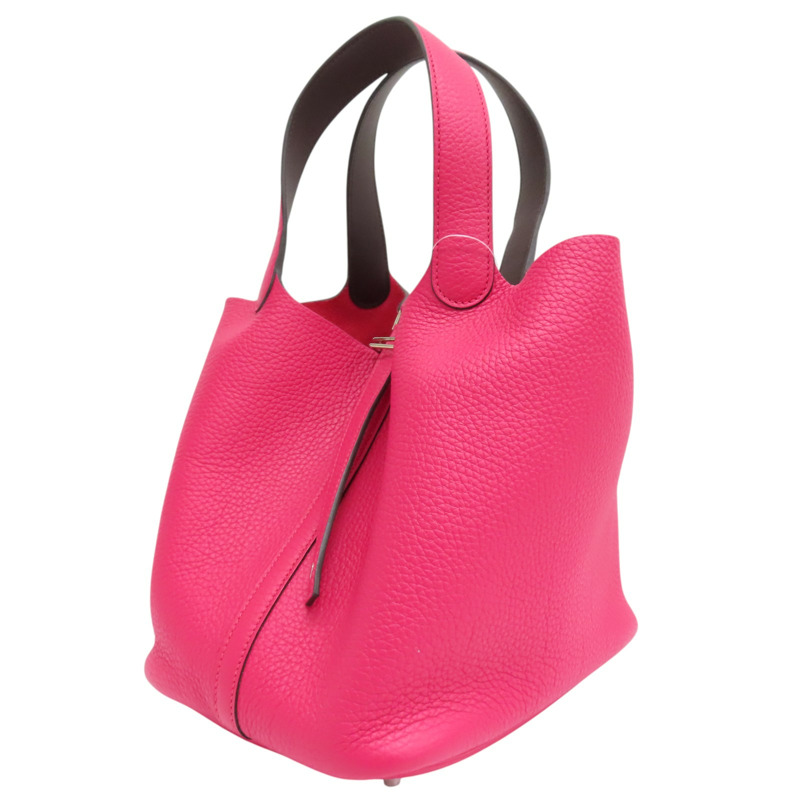 桃紅色 TC牛皮 Picotin Lock 22 手提包 Z刻 (有鎖頭沒鑰匙)【HERMES 愛馬仕】 H060991CK-2