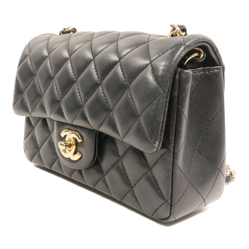 CHANEL 羊皮皮革Chain Shoulder金扣鏈帶肩背袋-2