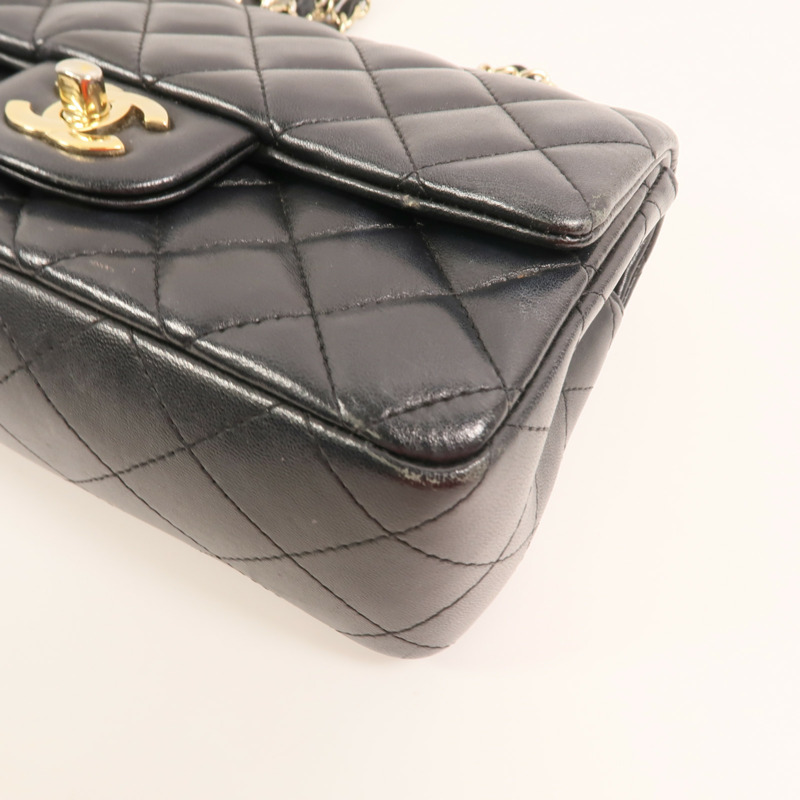 CHANEL 羊皮皮革Chain Shoulder金扣鏈帶肩背袋-9