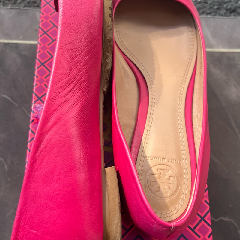 Tory Burch Lowell 桃紅芭蕾舞平底鞋-14