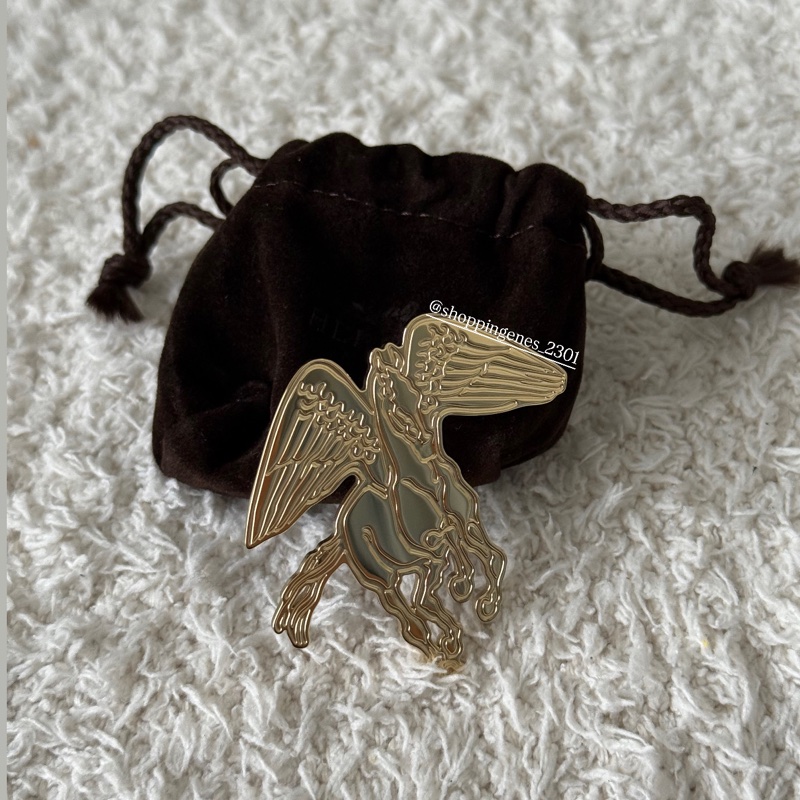 愛馬仕 Hermes 金色飛馬絲巾釦 70絲巾 90絲巾-3