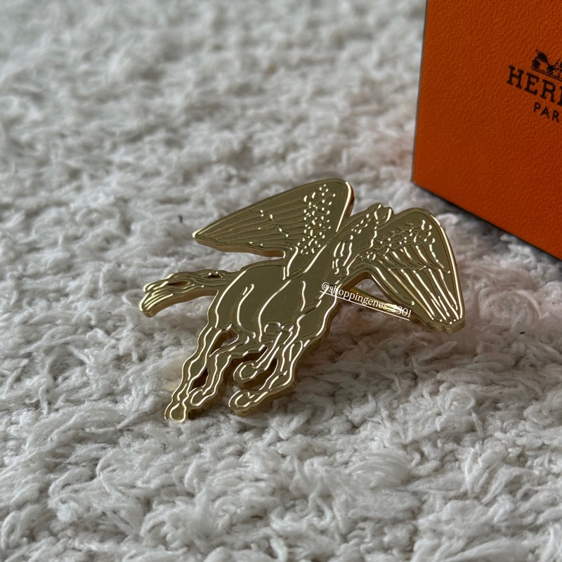 愛馬仕 Hermes 金色飛馬絲巾釦 70絲巾 90絲巾-8