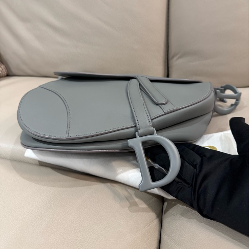 Dior 迪奧Saddle 馬鞍包肩背包/中號/霧霾灰/99閒置新品-5
