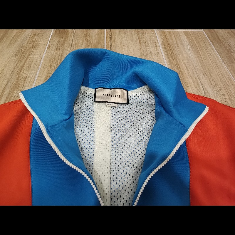 Gucci FW22 Colorblock Bomber Sports Jacket for Men Multicolor 693022
Jumbo GG LOGO 拼接運動飛行拉鍊夾克外套 全新-2