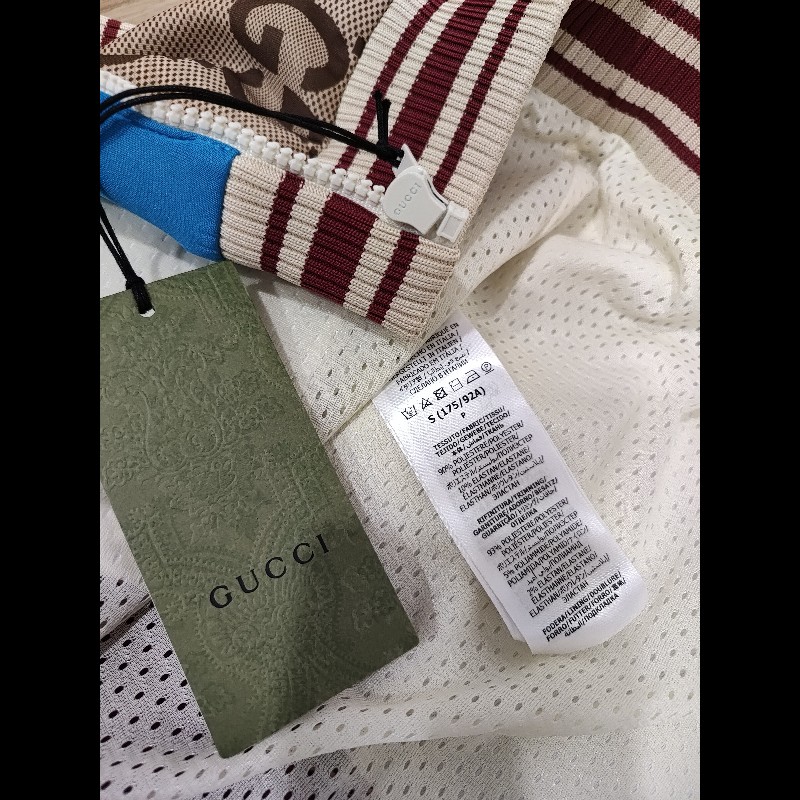 Gucci FW22 Colorblock Bomber Sports Jacket for Men Multicolor 693022
Jumbo GG LOGO 拼接運動飛行拉鍊夾克外套 全新-4