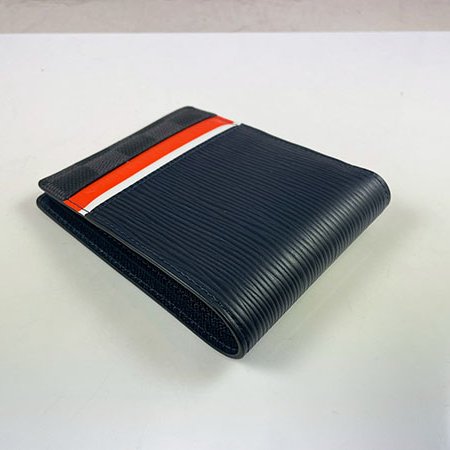 *奢華大道國際精品*【L3322】LV黑色EPI牛皮拚黑棋盤 Multiple 對開短夾 M69539-2