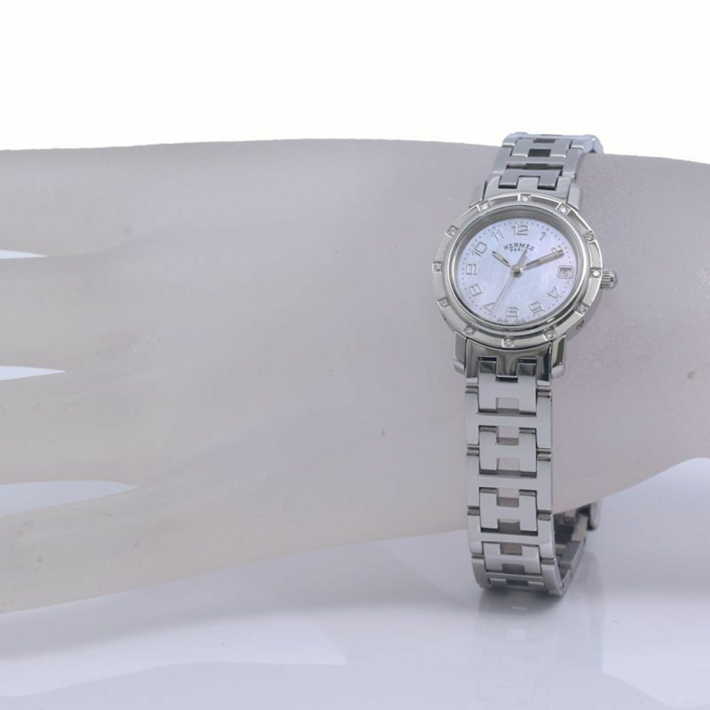 愛馬仕 Clipper Nacré 鑽石腕錶 CL4.230.214 3796(舊款錶扣)女士不鏽鋼腕錶 130487-2