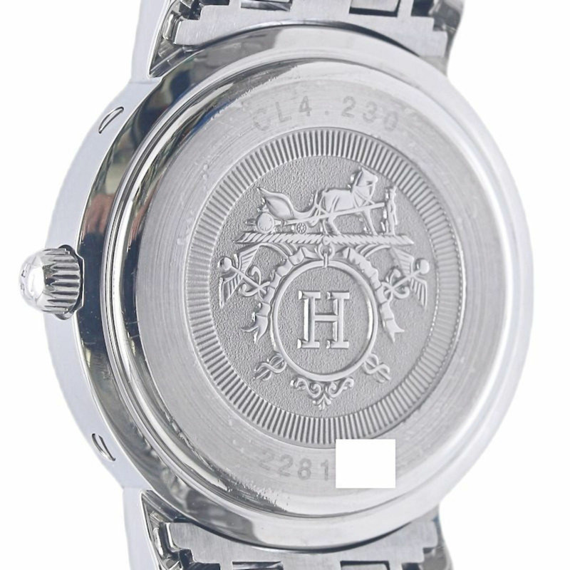 愛馬仕 Clipper Nacré 鑽石腕錶 CL4.230.214 3796(舊款錶扣)女士不鏽鋼腕錶 130487-6