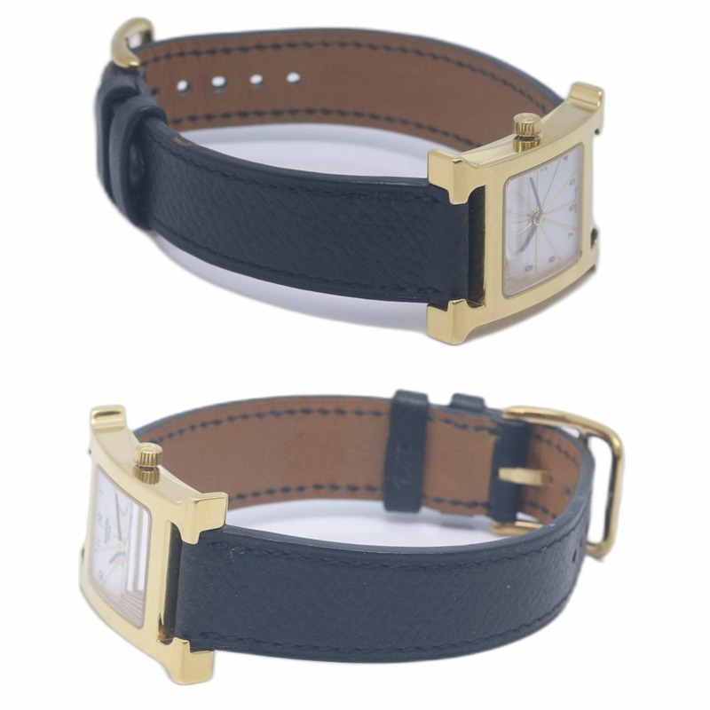 愛馬仕 H 系列腕錶 HH1.201.130 UNO 女士腕錶,搭配 SSxGPx Epsom 皮革錶帶 130472-3