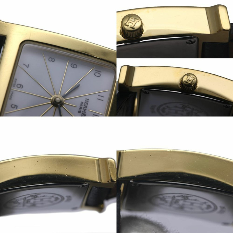 愛馬仕 H 系列腕錶 HH1.201.130 UNO 女士腕錶,搭配 SSxGPx Epsom 皮革錶帶 130472-7