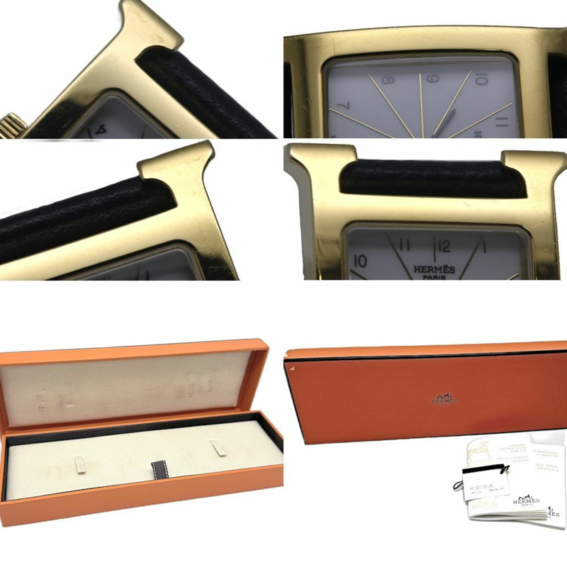愛馬仕 H 系列腕錶 HH1.201.130 UNO 女士腕錶,搭配 SSxGPx Epsom 皮革錶帶 130472-9