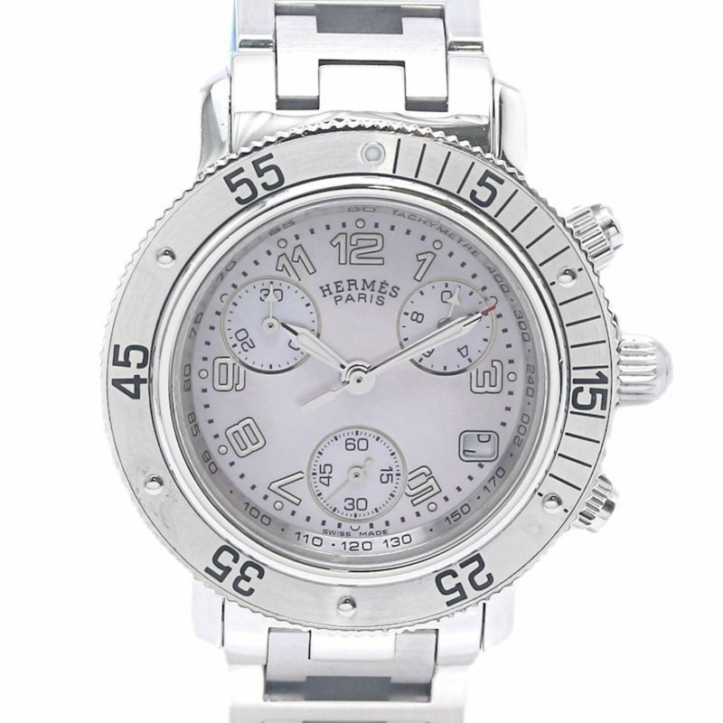 愛馬仕 Clipper Diver Nacle Chronograph CL2.310.214 3782 搭配舊款錶扣,女士不鏽鋼腕錶 130479-1
