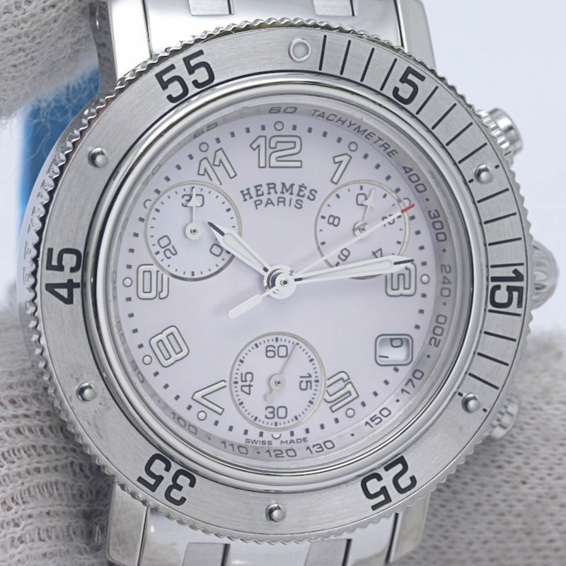 愛馬仕 Clipper Diver Nacle Chronograph CL2.310.214 3782 搭配舊款錶扣,女士不鏽鋼腕錶 130479-5