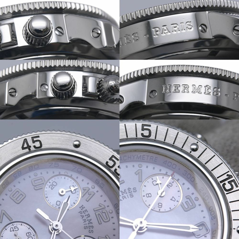 愛馬仕 Clipper Diver Nacle Chronograph CL2.310.214 3782 搭配舊款錶扣,女士不鏽鋼腕錶 130479-7