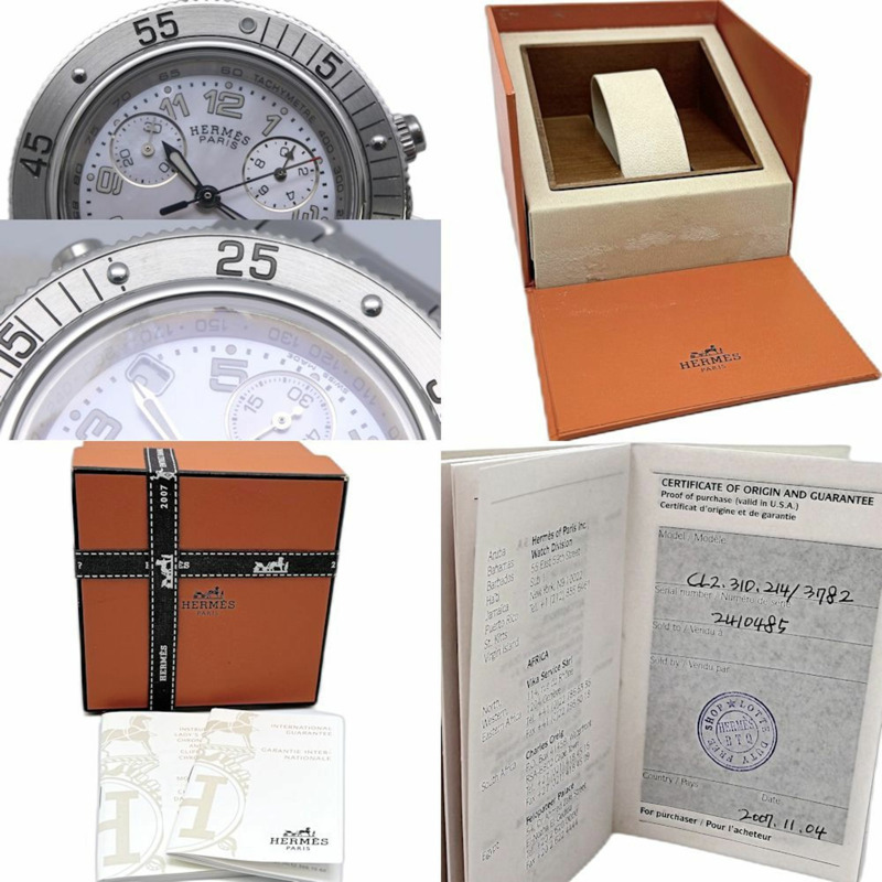 愛馬仕 Clipper Diver Nacle Chronograph CL2.310.214 3782 搭配舊款錶扣,女士不鏽鋼腕錶 130479-9