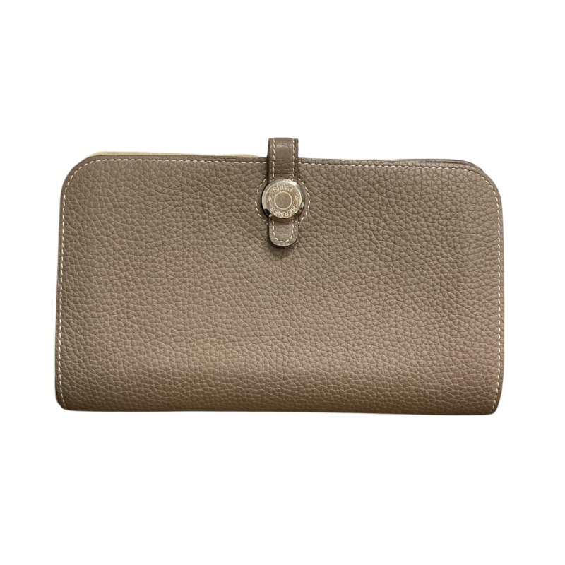 HERMÈS 愛馬仕 X刻 DOGON GM 長夾 大象灰 皮革 銀釦-0