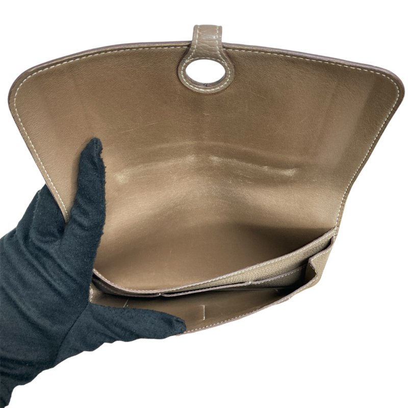 HERMÈS 愛馬仕 X刻 DOGON GM 長夾 大象灰 皮革 銀釦-10