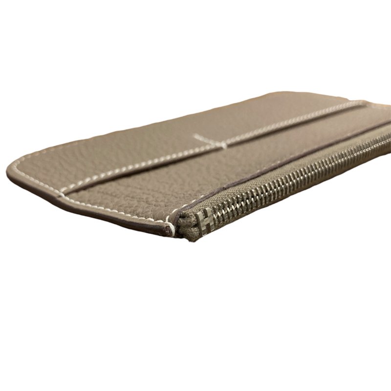 HERMÈS 愛馬仕 X刻 DOGON GM 長夾 大象灰 皮革 銀釦-15