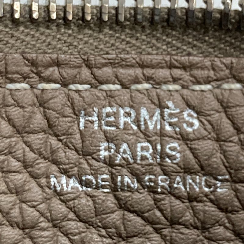 HERMÈS 愛馬仕 X刻 DOGON GM 長夾 大象灰 皮革 銀釦-19