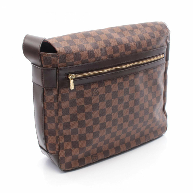 路易威登 Bastille 單肩包/手提包,塗層帆布,皮革,Damier 棋盤格紋,男女通用,棕色,N45258-1