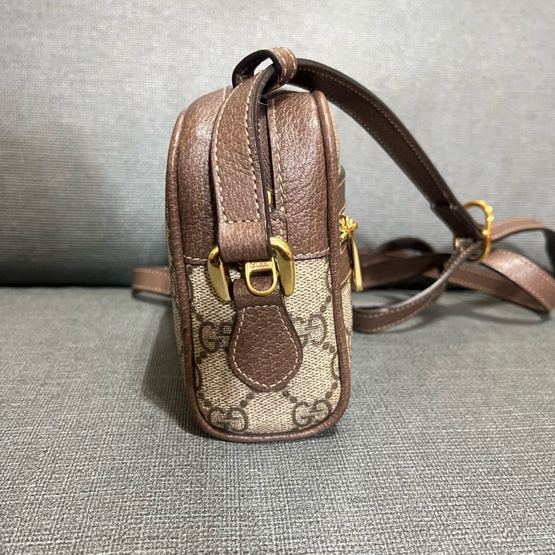 Gucci 的經典 Ophidia GG Supreme 迷你相機包(烏木色)-7