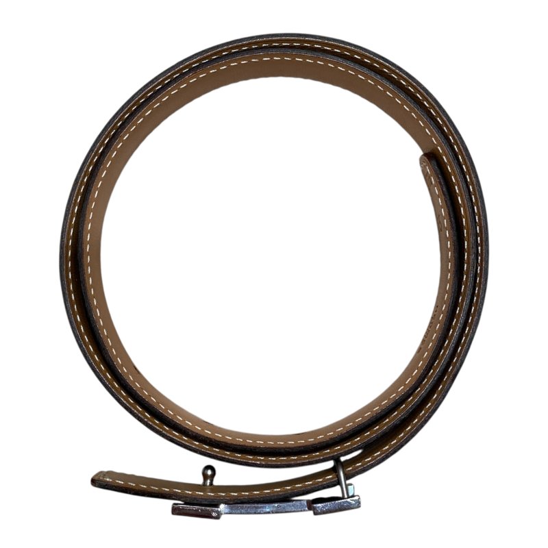 HERMES 愛馬仕 MINI CONSTANCE BELT 腰帶 深棕 金棕 65CM-1