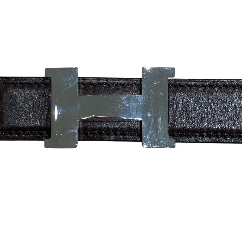 HERMES 愛馬仕 MINI CONSTANCE BELT 腰帶 深棕 金棕 65CM-2