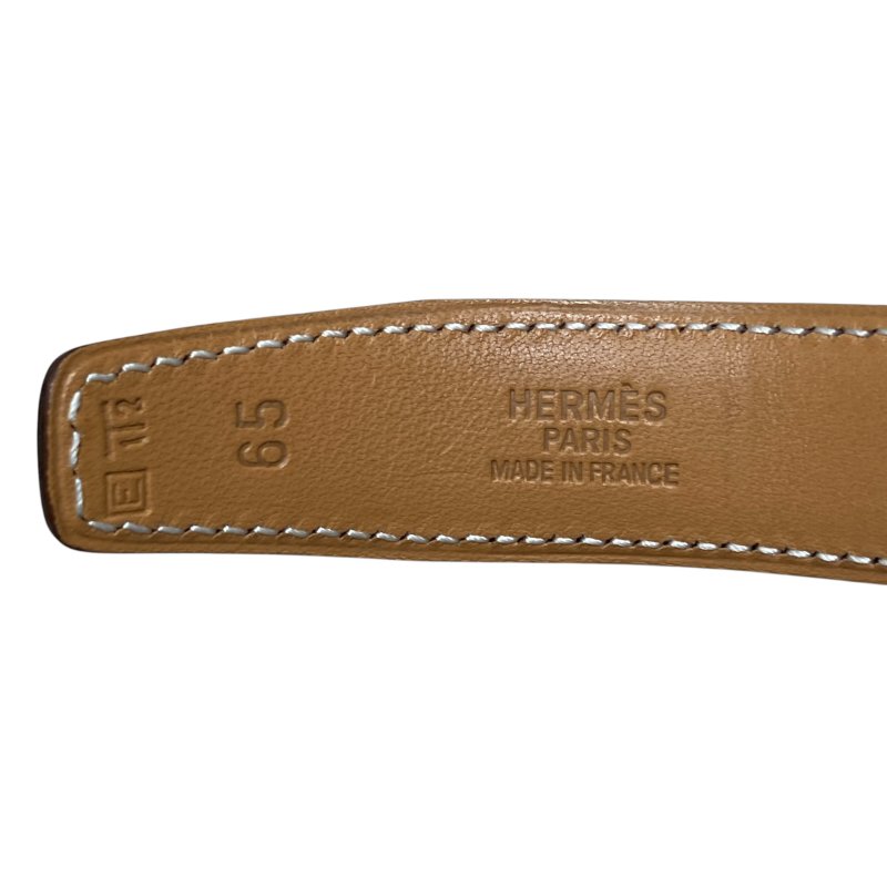 HERMES 愛馬仕 MINI CONSTANCE BELT 腰帶 深棕 金棕 65CM-7