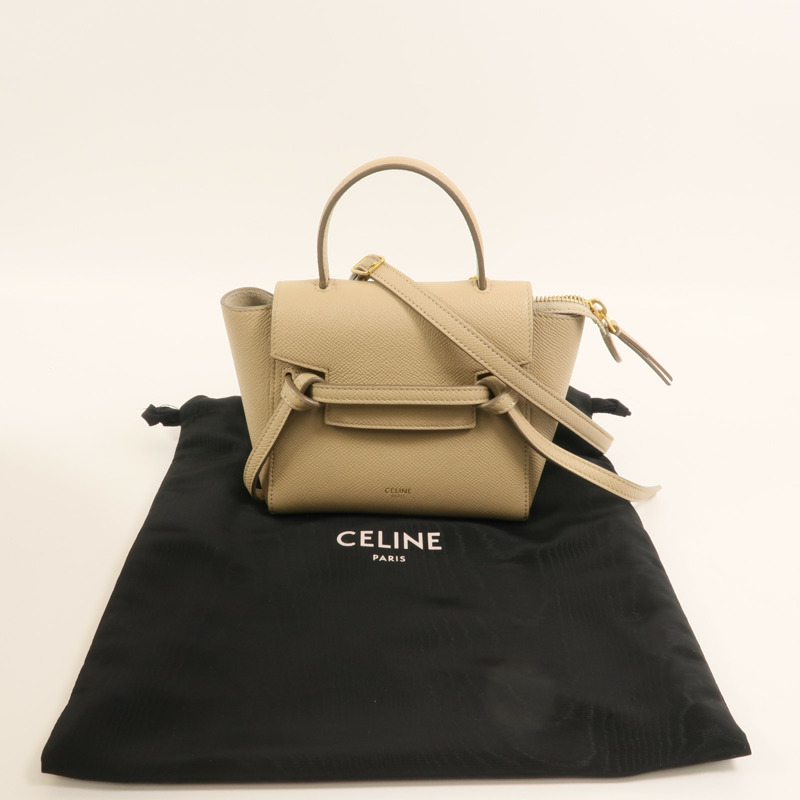CELINE 牛皮皮革Pico Belt Bag金扣手挽肩背兩用袋-9