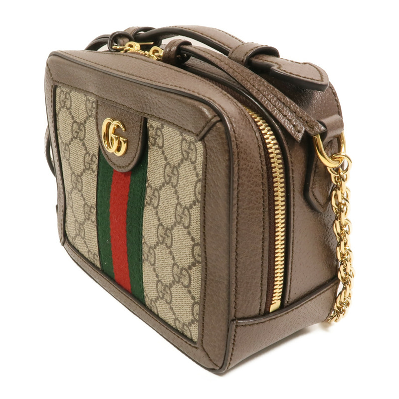 GUCCI 塗層帆布Ophidia GG Mini金扣鏈帶手挽肩背兩用袋-2