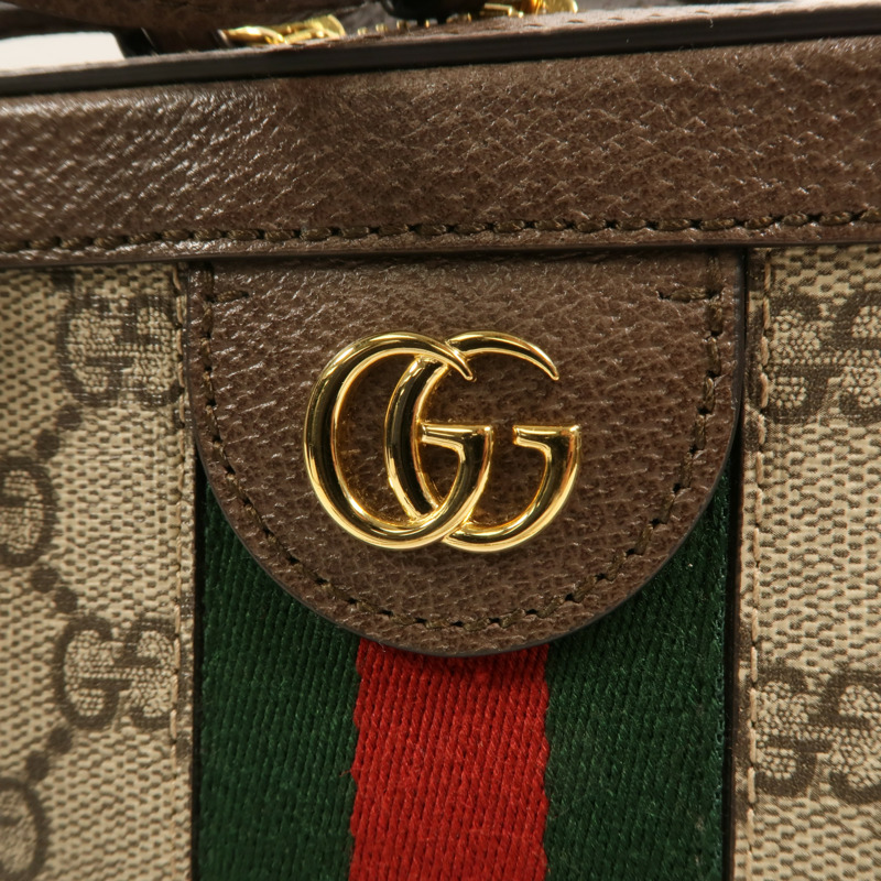 GUCCI 塗層帆布Ophidia GG Mini金扣鏈帶手挽肩背兩用袋-9