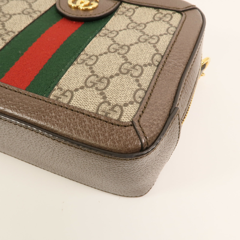 GUCCI 塗層帆布Ophidia GG Mini金扣鏈帶手挽肩背兩用袋-10