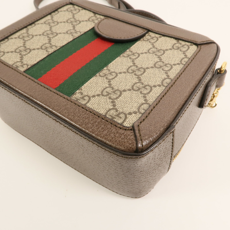 GUCCI 塗層帆布Ophidia GG Mini金扣鏈帶手挽肩背兩用袋-12