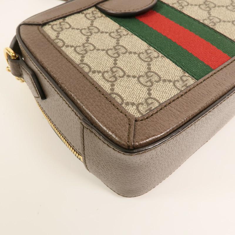 GUCCI 塗層帆布Ophidia GG Mini金扣鏈帶手挽肩背兩用袋-13
