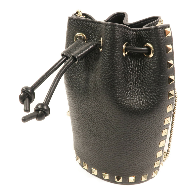 Valentino 牛皮皮革Chain Bucket Bag金扣鏈帶肩背袋-2
