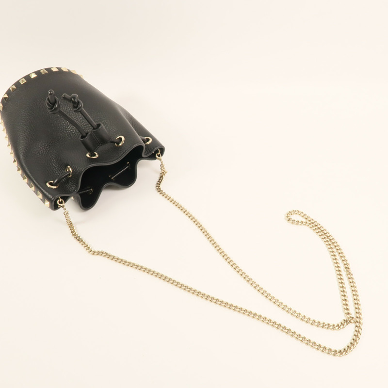 Valentino 牛皮皮革Chain Bucket Bag金扣鏈帶肩背袋-6