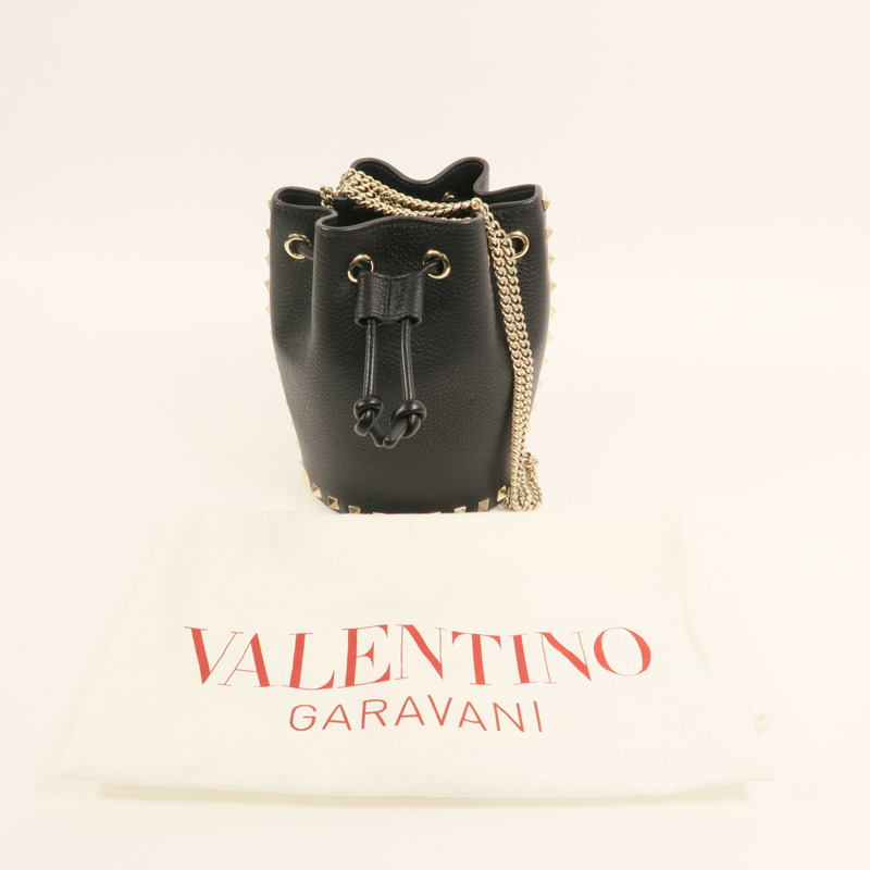 Valentino 牛皮皮革Chain Bucket Bag金扣鏈帶肩背袋-7